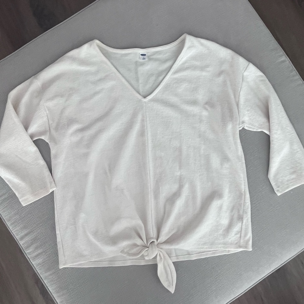 Old Navy Off White Tie Top - Size Large